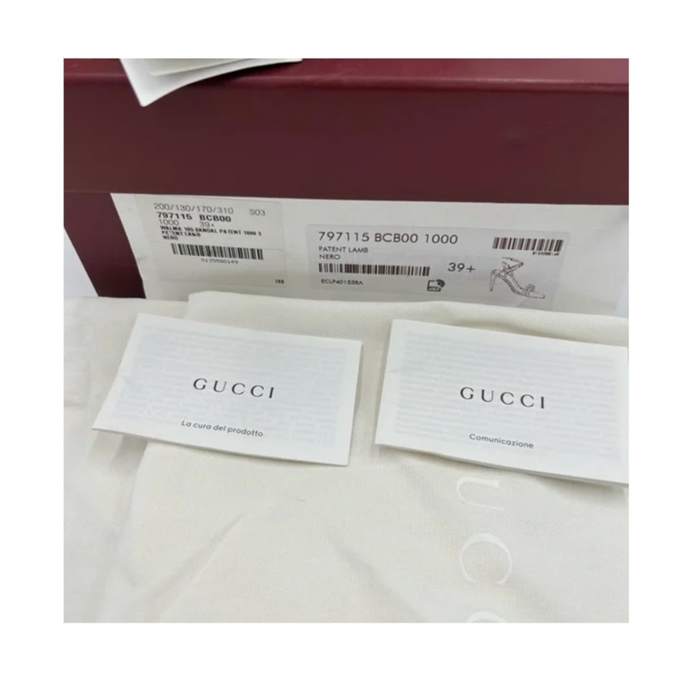 Gucci, patent leather strap sandals size 39.5 made in Italy - Picture 7 of 8